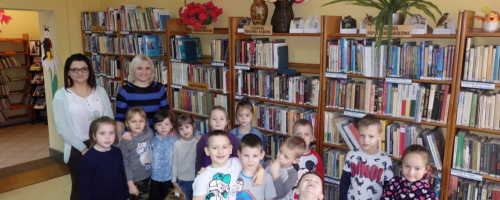 Odwiedziny grupy 5-latków z Przedszkola w Grudusku w naszej Gminnej Bibliotece